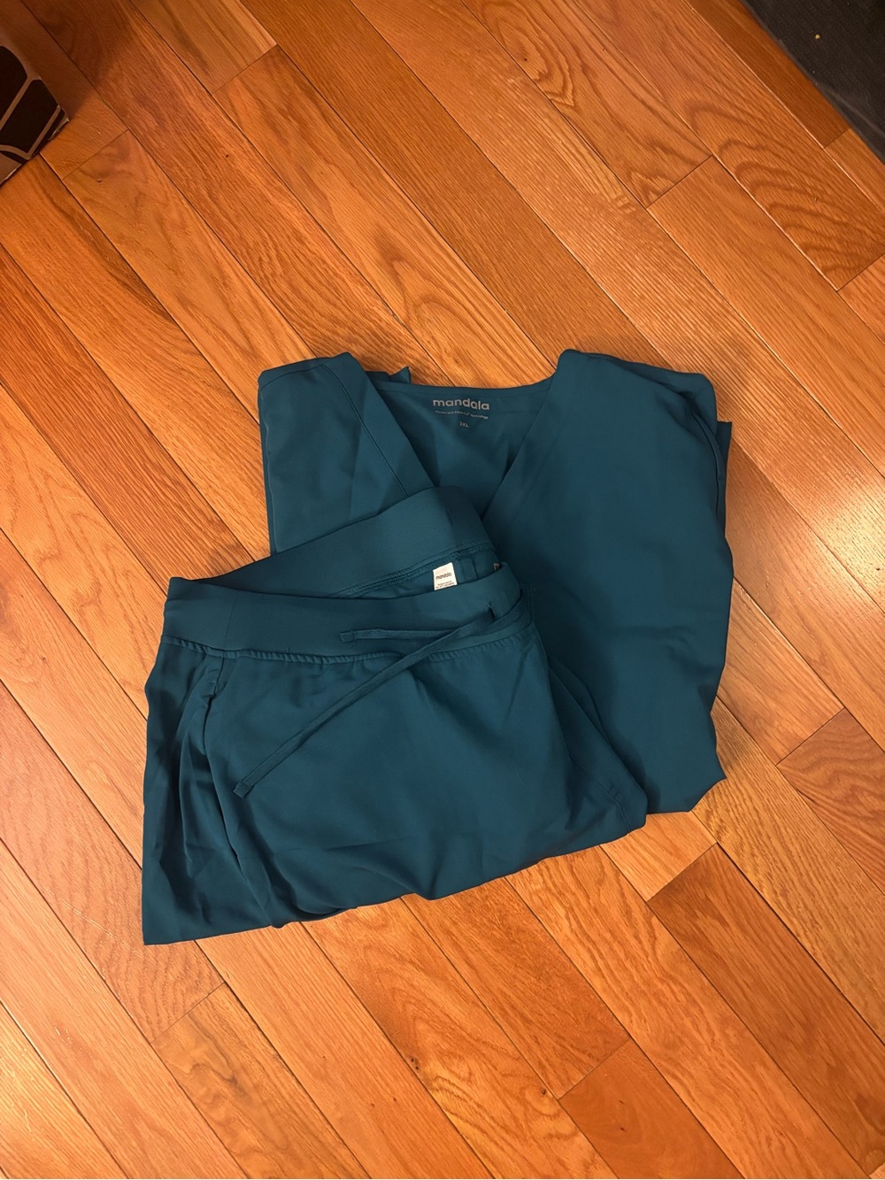 Mandala women’s scrub Teal Drawstring Casual Bottoms and top